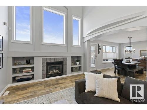 14957 135 Street, Edmonton, AB - Indoor Photo Showing Living Room With Fireplace