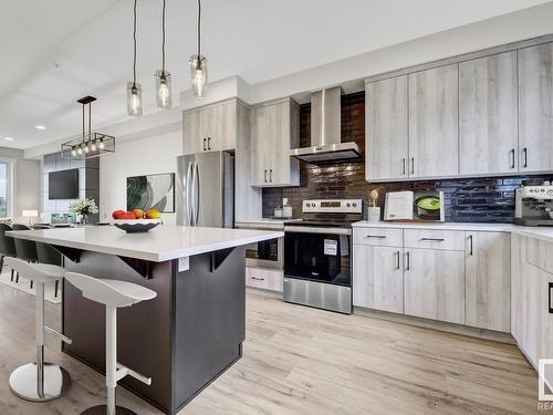 8063 Cedric Mah Road, Edmonton, AB - Indoor Photo Showing Kitchen With Upgraded Kitchen