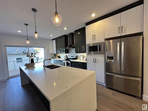 8420 117 Street, Edmonton, AB - Indoor Photo Showing Kitchen With Double Sink With Upgraded Kitchen