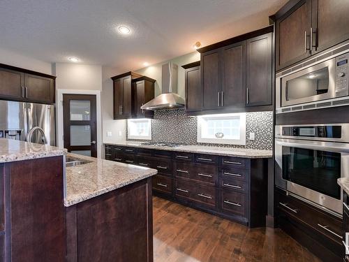 5258 Mullen Crest, Edmonton, AB - Indoor Photo Showing Kitchen With Double Sink With Upgraded Kitchen