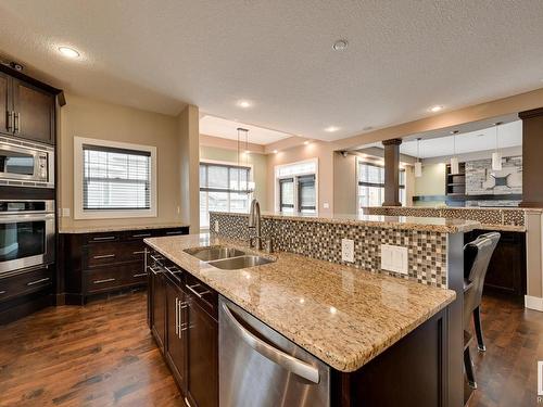 5258 Mullen Crest, Edmonton, AB - Indoor Photo Showing Kitchen With Double Sink With Upgraded Kitchen