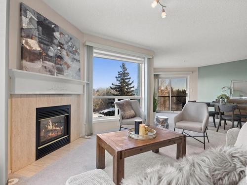 407 75 Gervais Road, St. Albert, AB - Indoor Photo Showing Living Room With Fireplace