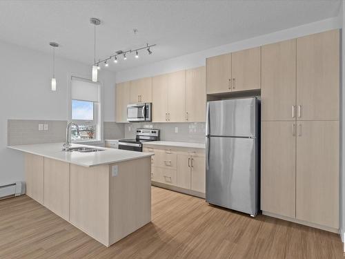 303 17 Columbia Avenue, Devon, AB - Indoor Photo Showing Kitchen With Stainless Steel Kitchen With Double Sink With Upgraded Kitchen