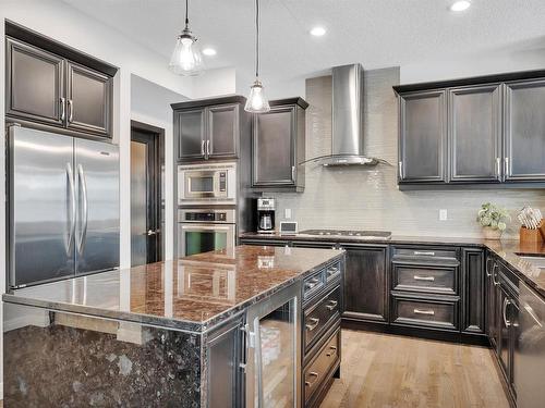 181 Sheppard Circle, Leduc, AB - Indoor Photo Showing Kitchen With Upgraded Kitchen