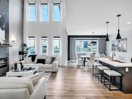 7024 Chivers Loop, Edmonton, AB - Indoor Photo Showing Living Room With Fireplace