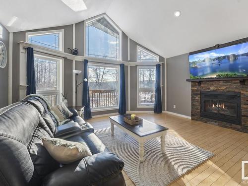 17 62331 Rge Rd 411A, Rural Bonnyville M.D., AB - Indoor Photo Showing Living Room With Fireplace