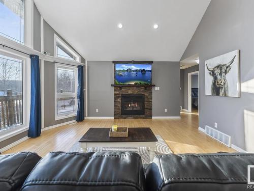 17 62331 Rge Rd 411A, Rural Bonnyville M.D., AB - Indoor Photo Showing Living Room With Fireplace