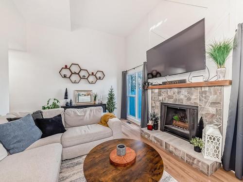 16934 109 Street, Edmonton, AB - Indoor Photo Showing Living Room With Fireplace