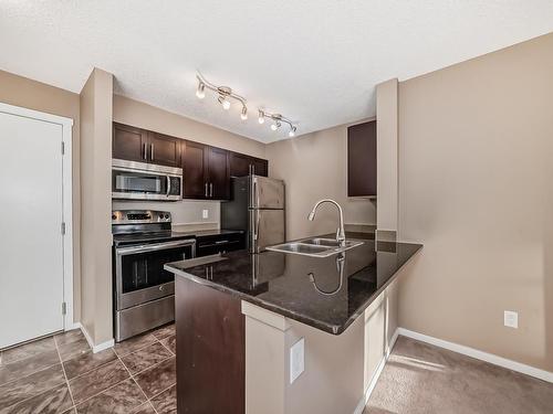 107 18122 77 Street, Edmonton, AB - Indoor Photo Showing Kitchen With Stainless Steel Kitchen With Double Sink