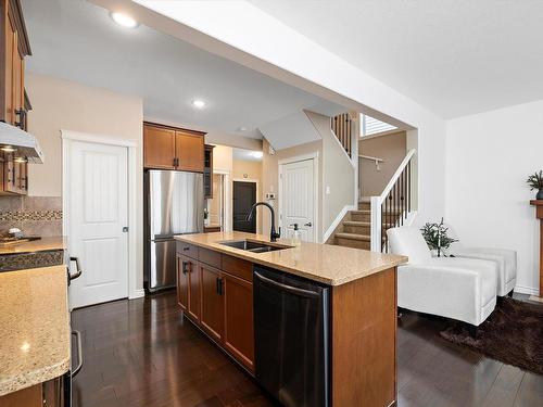 16106 10 Avenue, Edmonton, AB - Indoor Photo Showing Kitchen With Stainless Steel Kitchen With Double Sink With Upgraded Kitchen