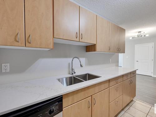 1403 10180 104 Street, Edmonton, AB - Indoor Photo Showing Kitchen With Double Sink