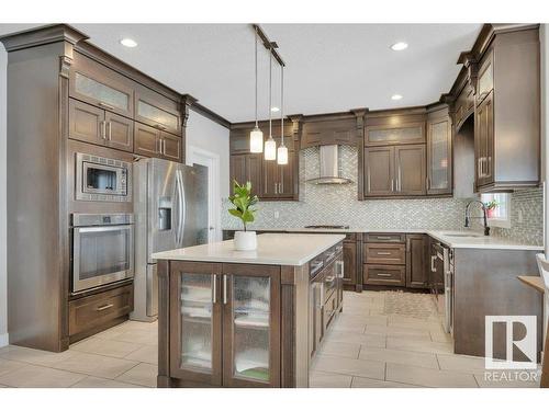 492 Reynalds Wynd, Leduc, AB - Indoor Photo Showing Kitchen With Upgraded Kitchen