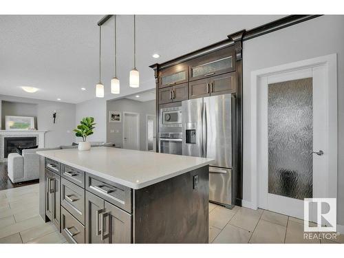 492 Reynalds Wynd, Leduc, AB - Indoor Photo Showing Kitchen With Stainless Steel Kitchen With Upgraded Kitchen