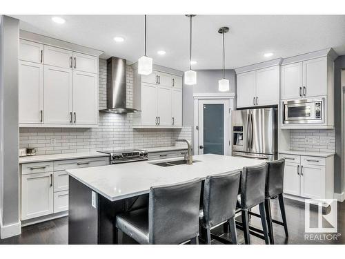 3727 Cherry Loop, Edmonton, AB - Indoor Photo Showing Kitchen With Double Sink With Upgraded Kitchen