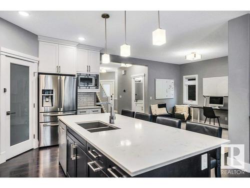 3727 Cherry Loop, Edmonton, AB - Indoor Photo Showing Kitchen With Double Sink With Upgraded Kitchen