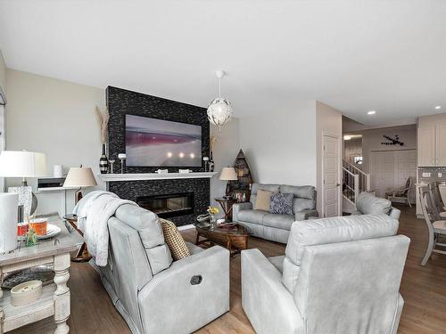 20023 26 Avenue, Edmonton, AB - Indoor Photo Showing Living Room With Fireplace