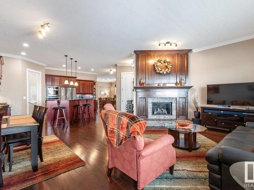 230 Ambleside Drive, Edmonton, AB - Indoor Photo Showing Living Room With Fireplace