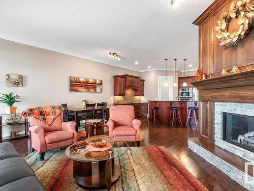 230 Ambleside Drive, Edmonton, AB - Indoor Photo Showing Living Room With Fireplace