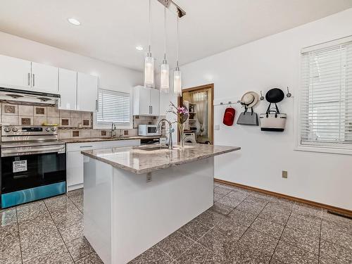 9646 73 Avenue, Edmonton, AB - Indoor Photo Showing Kitchen With Double Sink With Upgraded Kitchen