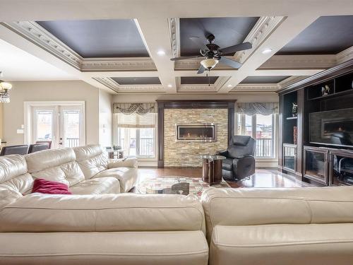 839 Wildwood Crescent, Edmonton, AB - Indoor Photo Showing Living Room With Fireplace