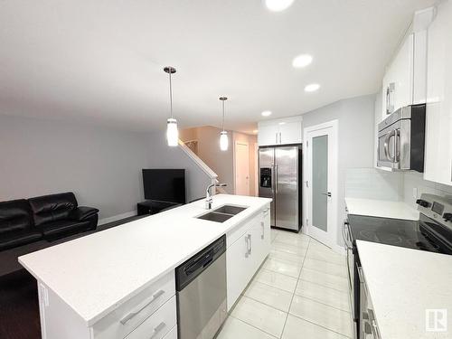 5961 167C Avenue, Edmonton, AB - Indoor Photo Showing Kitchen With Double Sink With Upgraded Kitchen