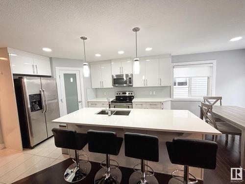 5961 167C Avenue, Edmonton, AB - Indoor Photo Showing Kitchen With Double Sink With Upgraded Kitchen