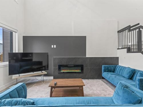 2096 Graydon Hill Crescent, Edmonton, AB - Indoor Photo Showing Living Room With Fireplace