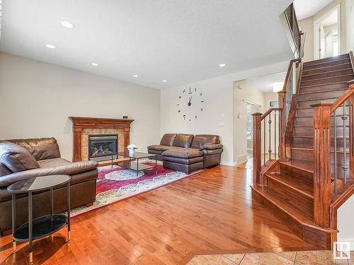 1024 Hope Road, Edmonton, AB - Indoor Photo Showing Living Room With Fireplace