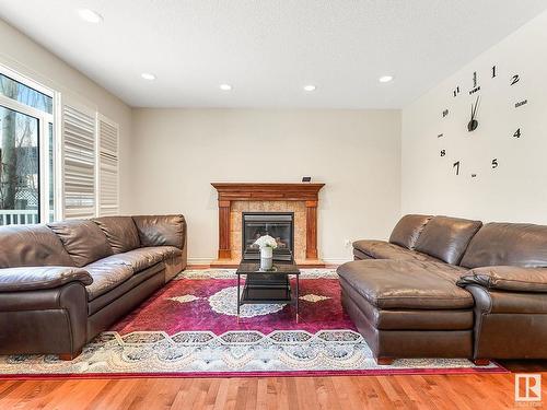 1024 Hope Road, Edmonton, AB - Indoor Photo Showing Living Room With Fireplace