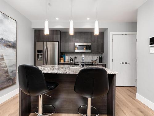 1404 11969 Jasper Avenue, Edmonton, AB - Indoor Photo Showing Kitchen With Stainless Steel Kitchen With Upgraded Kitchen