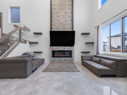 2104 18 Avenue, Edmonton, AB - Indoor With Fireplace