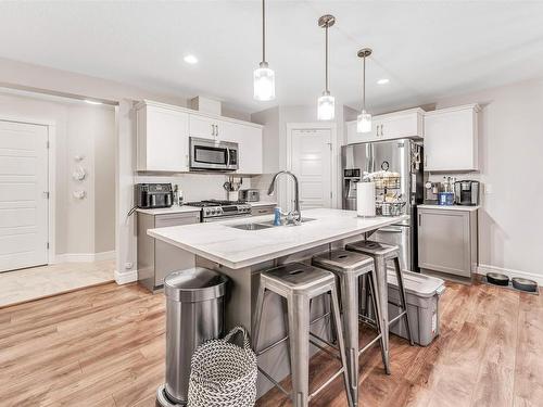 16725 18 Avenue, Edmonton, AB - Indoor Photo Showing Kitchen With Stainless Steel Kitchen With Upgraded Kitchen