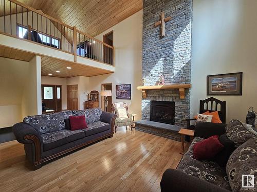 9213 Hwy 621, Rural Brazeau County, AB - Indoor Photo Showing Living Room With Fireplace