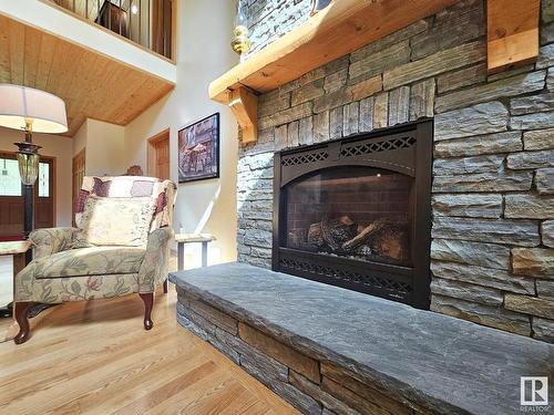 9213 Hwy 621, Rural Brazeau County, AB - Indoor Photo Showing Living Room With Fireplace