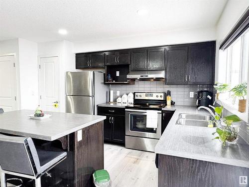 2130 52A Street, Edmonton, AB - Indoor Photo Showing Kitchen With Double Sink