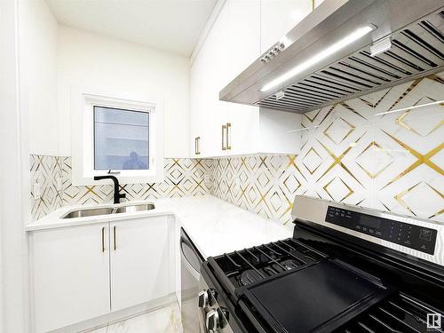 1728 18 Street, Edmonton, AB - Indoor Photo Showing Kitchen With Double Sink