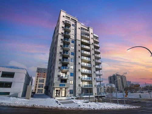 201 9707 106 Street, Edmonton, AB - Outdoor With Balcony With Facade