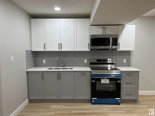 Bsmt 16213 31 Avenue, Edmonton, AB - Indoor Photo Showing Kitchen With Double Sink