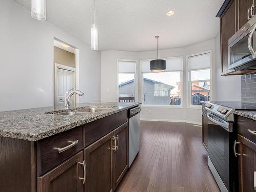 17715 59 Street, Edmonton, AB - Indoor Photo Showing Kitchen With Double Sink With Upgraded Kitchen