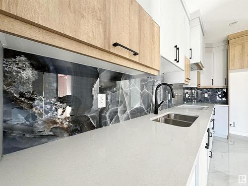 1312 35 Street, Edmonton, AB - Indoor Photo Showing Kitchen With Double Sink