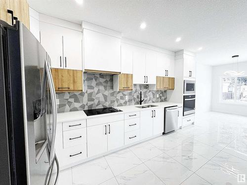 1314 35 Street, Edmonton, AB - Indoor Photo Showing Kitchen With Double Sink With Upgraded Kitchen