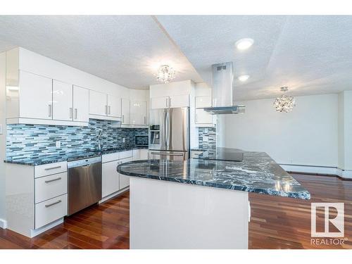 1805 10149 Saskatchewan Drive, Edmonton, AB - Indoor Photo Showing Kitchen With Stainless Steel Kitchen With Upgraded Kitchen