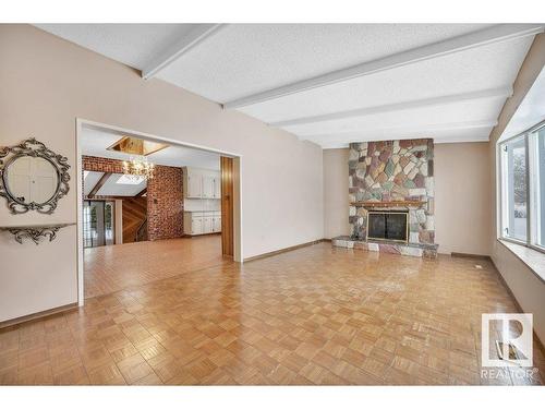 5217 44 Avenue, Smoky Lake Town, AB - Indoor Photo Showing Living Room With Fireplace