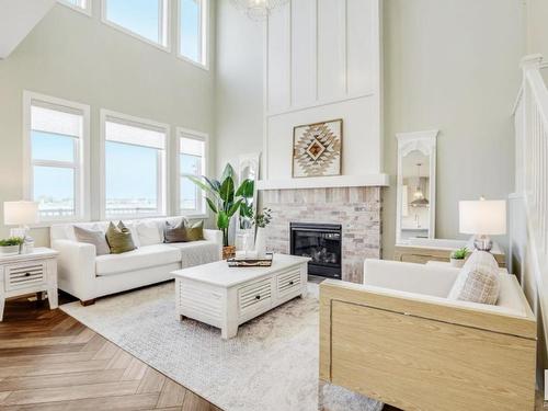 2235 194 Street, Edmonton, AB - Indoor Photo Showing Living Room With Fireplace