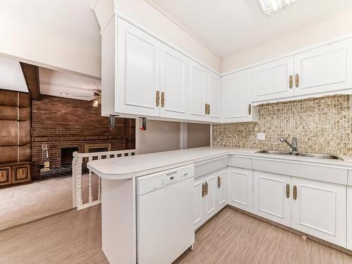 3221 112C Street, Edmonton, AB - Indoor Photo Showing Kitchen With Double Sink