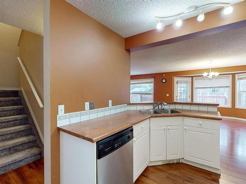 3553 23 St, Edmonton, AB - Indoor Photo Showing Kitchen With Double Sink