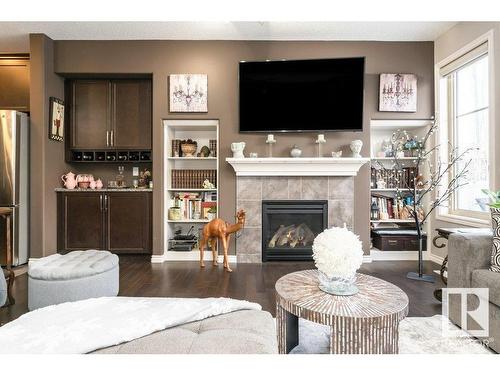 1062 Armitage Crescent, Edmonton, AB - Indoor Photo Showing Living Room With Fireplace