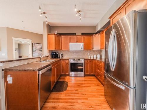 225 612 111 Street, Edmonton, AB - Indoor Photo Showing Kitchen With Double Sink