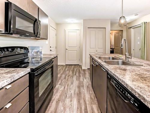 461 1196 Hyndman Road, Edmonton, AB - Indoor Photo Showing Kitchen With Double Sink