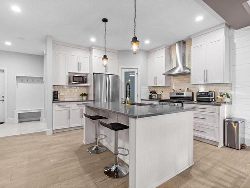 3874 Robins Crescent, Edmonton, AB - Indoor Photo Showing Kitchen With Stainless Steel Kitchen With Upgraded Kitchen